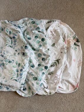 Standard Bassinet/Changing Table Botanical Sheet Set - White, Green, Pink